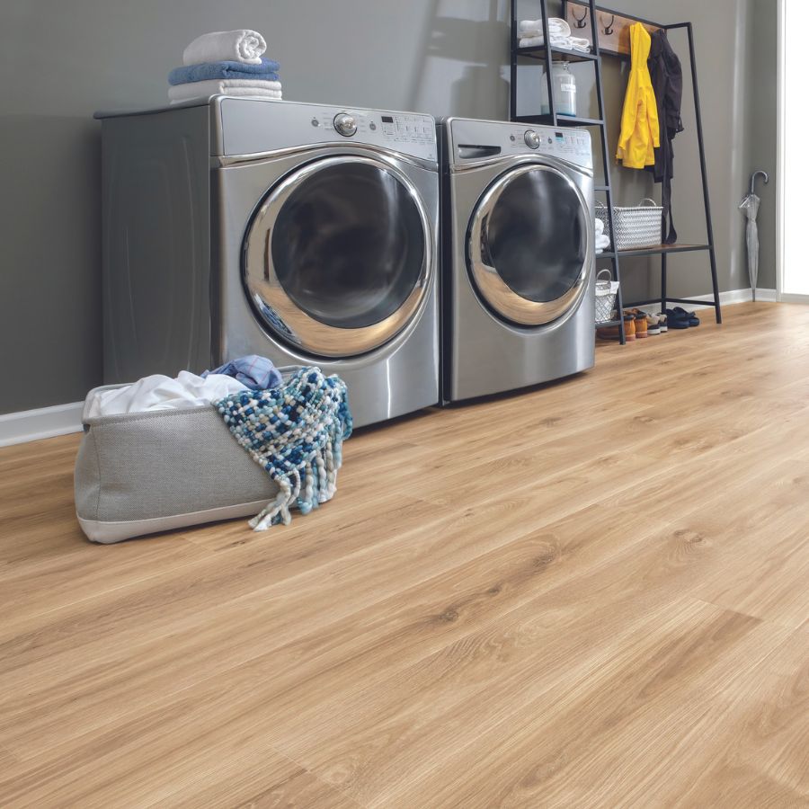 Laminate floors in a laundry room